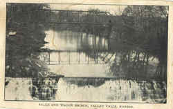 Falls and Wagon Bridge Valley Falls, KS Postcard Postcard