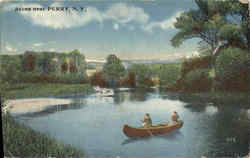 Canoe Scene Perry, NY Postcard Postcard