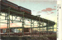Elevated R. R. Curve, 110th Street Postcard