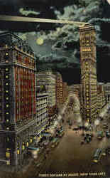 Times Square By Night Postcard
