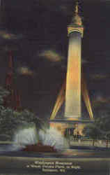 Washington Monument in Mount Vernon Place, at Night Postcard