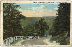 Famous "Summit Hill" Climb on the National Highway Uniontown, PA Postcard Postcard