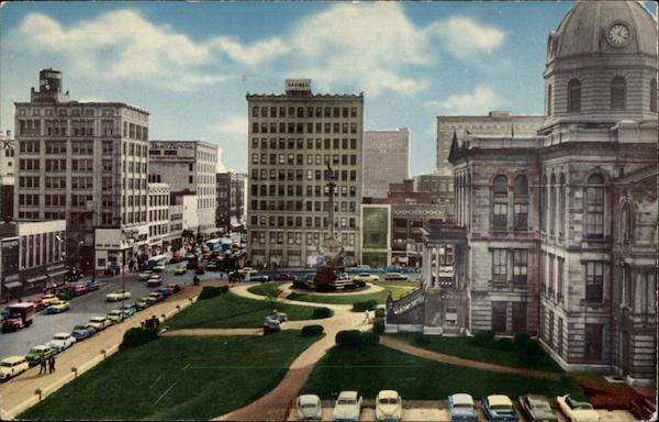 Looking West on downtown Adams Street Peoria Illinois