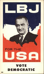 LBJ for the USA - Vote Democratic Postcard