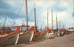 Greek Sponge Boats at Dock Postcard