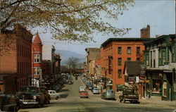 Partial View of Business Section Rutland, VT Postcard Postcard