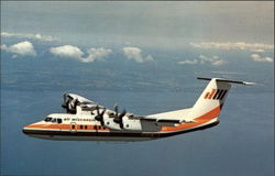 Airline Passenger/Cargo Plane High in the Sky Postcard