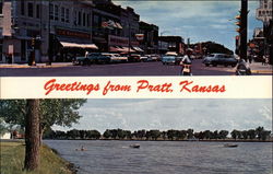 City and Lake Views Pratt, KS Postcard Postcard