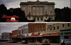 Largest City and Seat of Brown County Hiawatha, KS Postcard Postcard