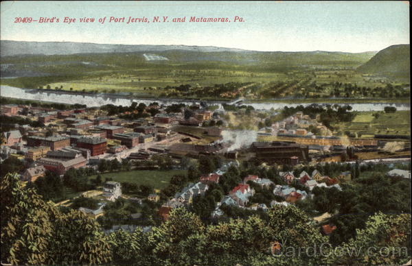 Bird's Eye view of Port Jervis , NY and Matamoras, PA New York