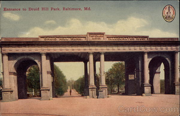 Entrance to Druid Hill Park Baltimore Maryland