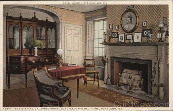 The Sitting or Living Room, Longfellow's Old Home Portland Maine