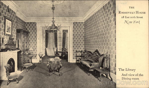 The Library and View of the Dining Room, The Roosevelt House New York City