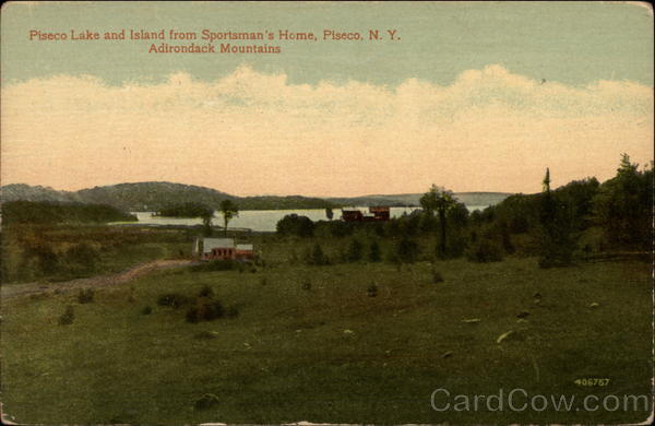 Piseco Lake and Island from Sportsman's Home New York