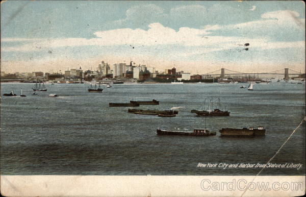 City and Harbor from Statue of Liberty New York