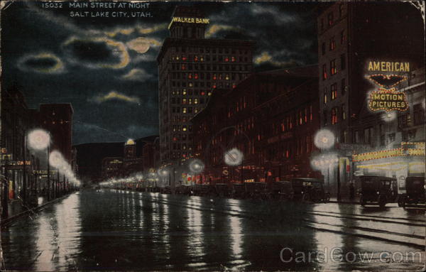 Main Street at Night Salt Lake City Utah