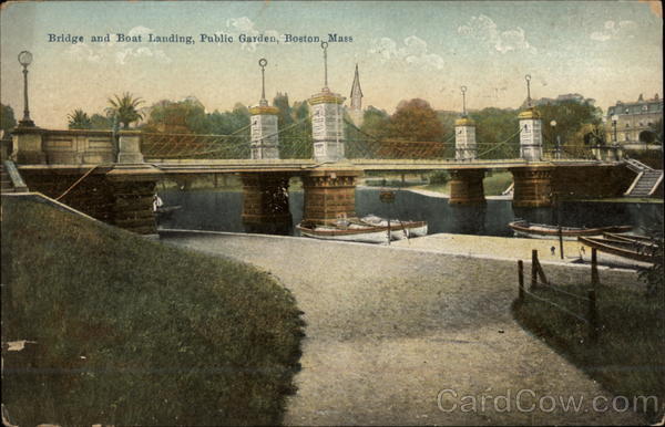 Bridge and Boat Landing, Public Garden Boston Massachusetts