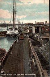 Coal Docks Along the Harlem River New York, NY Postcard Postcard
