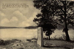 Tri States Monument and Rock Postcard