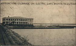 Approaching Colonnade on Electric Cars Postcard