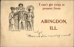 "I Can't Get Away at Present..." Postcard