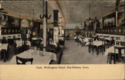 Wellington Hotel - Cafe Des Moines, IA Postcard Postcard