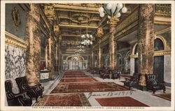 The Famous Marble Lobby - Hotel Alexandria Postcard