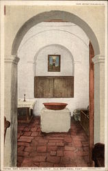 Old Baptismal Font, San Gabriel Mission California Postcard Postcard