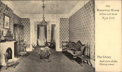 The Library and View of the Dining Room, The Roosevelt House Postcard