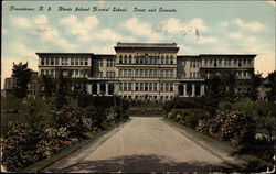 Normal School, Front and Grounds Postcard
