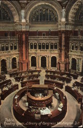 Public Reading Room, Library of Congress Postcard