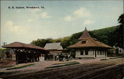 R. R. Station Woodstock, VT Postcard Postcard