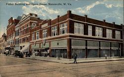 Fisher Building and Opera House Sistersville, WV Postcard Postcard