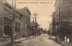 Bridge Street, looking West Belington, WV Postcard 