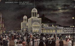 Boardwalk - Steel Pier at Night Atlantic City, NJ Postcard Postcard