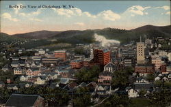 Bird's Eye View of Town Clarksburg, WV Postcard Postcard