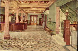 Walker House - Main Lobby and Staircase Postcard
