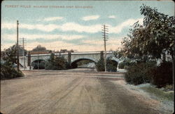 Railroad crossing over boulevard Postcard