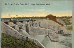 GRMP Co. Dam Big Rapids, MI Postcard Postcard