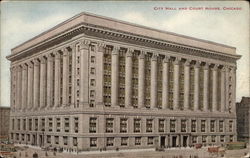 City Hall and Court House Postcard