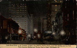 South Broad Street at Night Postcard