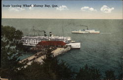 Boats Leaving Wharf Postcard