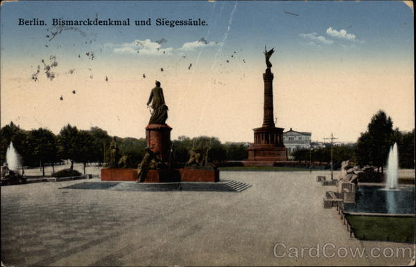 Bismarckdenkmal und Siegessaule Berlin Germany