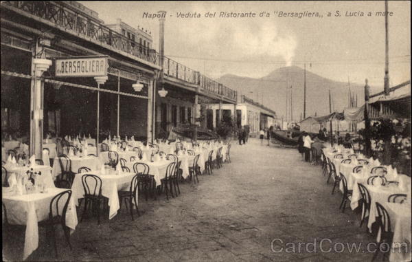 View of the Restaurant Bersagliera in Santa Lucia a Mare Naples Italy