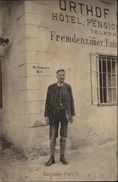 Man in Front of Hotel Germany