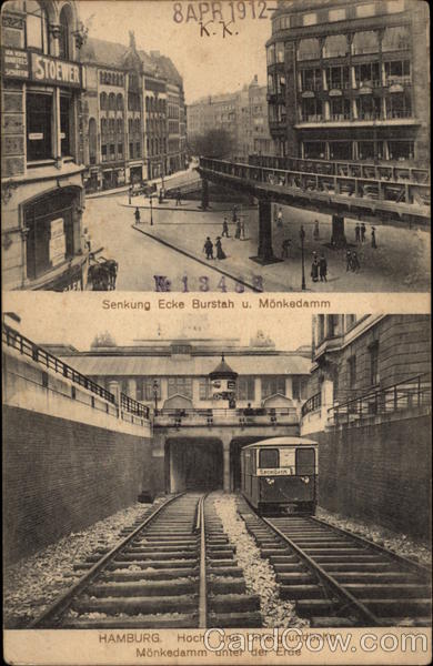 View of Above and Under Ground Rail Services Hamburg Germany