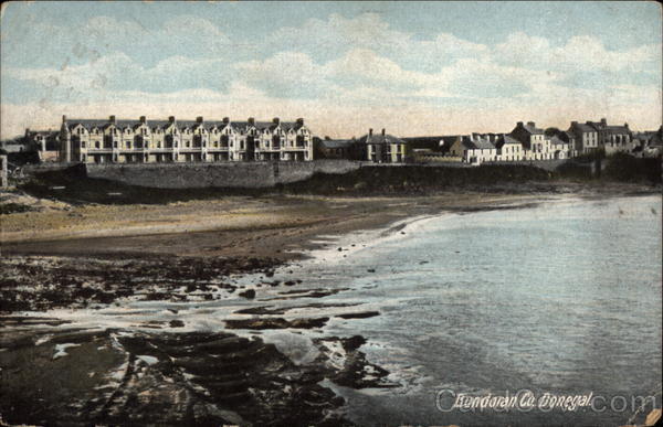 View of Beach and Houses, Co. Donegal Bundoran Ireland