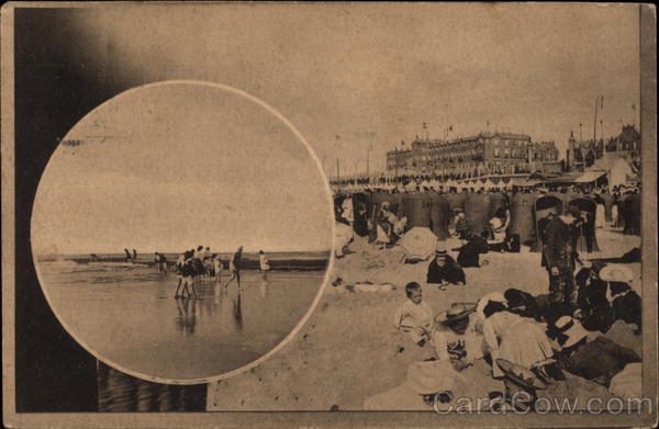 View of Families on Beach Scheveningen Netherlands