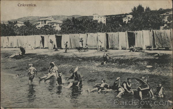Families at the Beach Crikvenica Croatia Eastern Europe