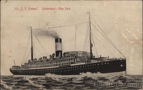 S/S C. F. Tietgen Copenhagen - New York Cruise Ships